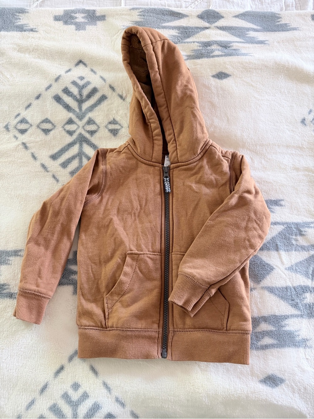 Carter's camel fleece lined Hooded Zip-Up Sweatshirt
